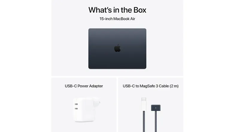 Apple MacBook Air 15" M4 Chip with 10-Core CPU & 10-Core GPU 16GB-RAM 256GB-SSD Apple Intelligence - Midnight (2025) Apple MacBook Air 15" M4 Chip with 10-Core CPU & 10-Core GPU 16GB-RAM 256GB-SSD Apple Intelligence - Midnight (2025)