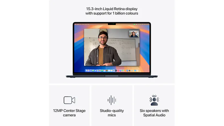Apple MacBook Air 15" M4 Chip with 10-Core CPU & 10-Core GPU 16GB-RAM 256GB-SSD Apple Intelligence - Midnight (2025) Apple MacBook Air 15" M4 Chip with 10-Core CPU & 10-Core GPU 16GB-RAM 256GB-SSD Apple Intelligence - Midnight (2025)