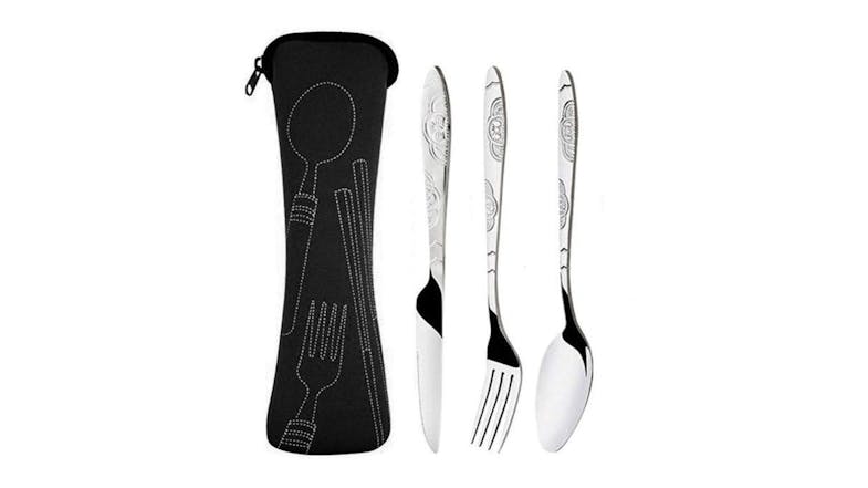 HOD Portable Camping Stainless Steel Cutlery Set - Black HOD Portable Camping Stainless Steel Cutlery Set - Black