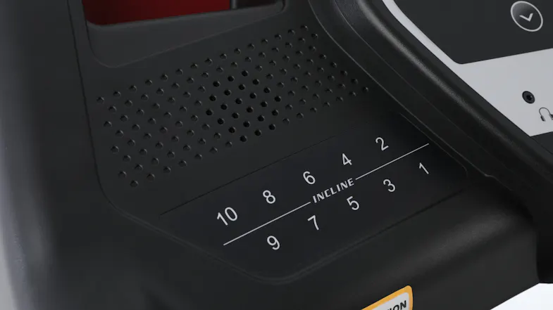 Close-up of SOLE treadmill incline controls with quick-select buttons for customised workouts Close-up of SOLE treadmill incline controls with quick-select buttons for customised workouts