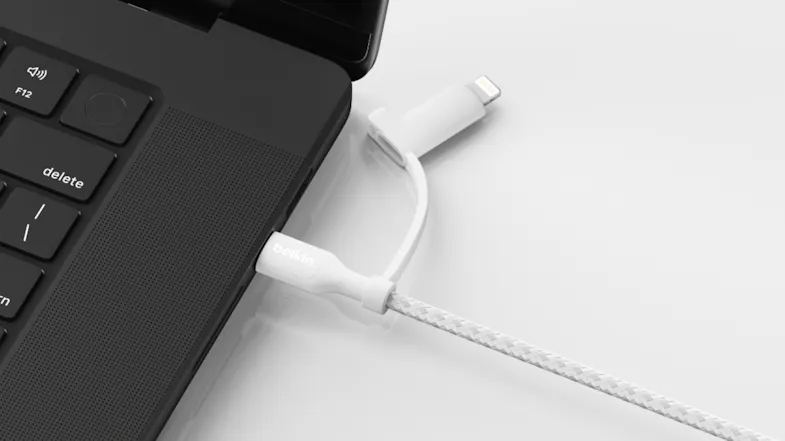 Belkin BoostCharge USB-C to USB-C/Lightning 60W Braided Cable 1.5m - White (CAC003fq1.5MWH) Belkin BoostCharge USB-C to USB-C/Lightning 60W Braided Cable 1.5m - White (CAC003fq1.5MWH)