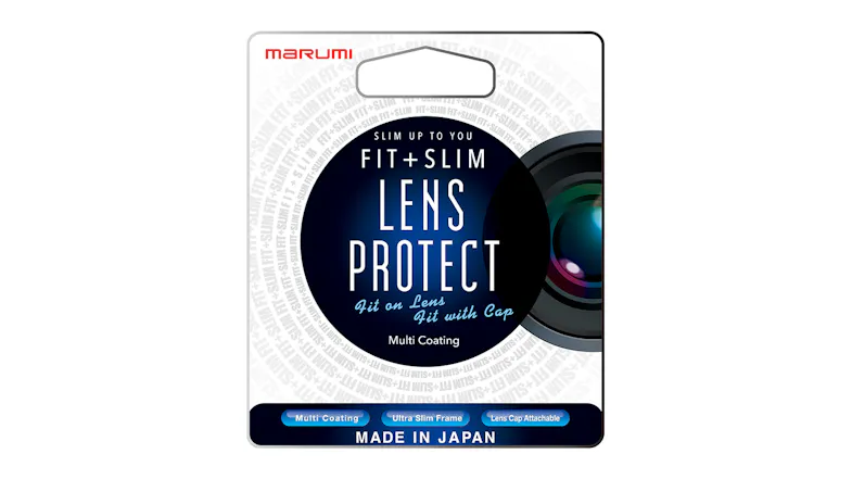 Retail packaging for the Marumi FS Plus Lens Protect filter. Retail packaging for the Marumi FS Plus Lens Protect filter.