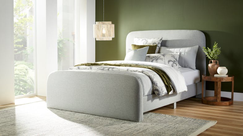 Barney Super King Upholstered Bed Frame - Pebble Grey Barney Super King Upholstered Bed Frame - Pebble Grey