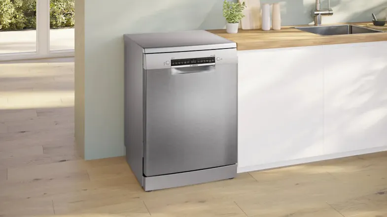 Bosch 14 Place Setting Dishwasher - Freestanding with 6 Programs - Stainless Steel (Series 4/SMS4HTI01A) Bosch 14 Place Setting Dishwasher - Freestanding with 6 Programs - Stainless Steel (Series 4/SMS4HTI01A)
