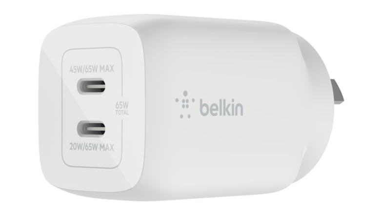 Belkin BoostCharge Pro 65W 2-Port GaN Wall Charger with PPS - White (WCH013AUWH) Belkin BoostCharge Pro 65W 2-Port GaN Wall Charger with PPS - White (WCH013AUWH)