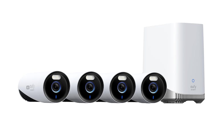 Eufy Cam Pro E330 4K Outdoor Wired Smart Security Camera - 4 Pack with HomeBase3 (White) Eufy Cam Pro E330 4K Outdoor Wired Smart Security Camera - 4 Pack with HomeBase3 (White)