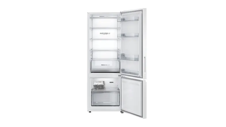 Interior view of the Haier 500 Series 334L Bottom Mount Fridge Freezer Interior view of the Haier 500 Series 334L Bottom Mount Fridge Freezer