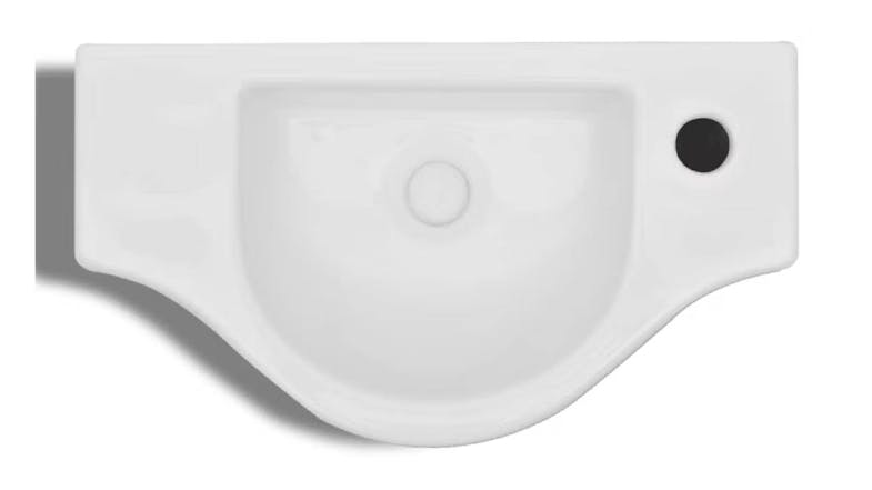 NNEVL Ceramic Basin with Faucet Hole 45 x 25 x 12cm - White NNEVL Ceramic Basin with Faucet Hole 45 x 25 x 12cm - White
