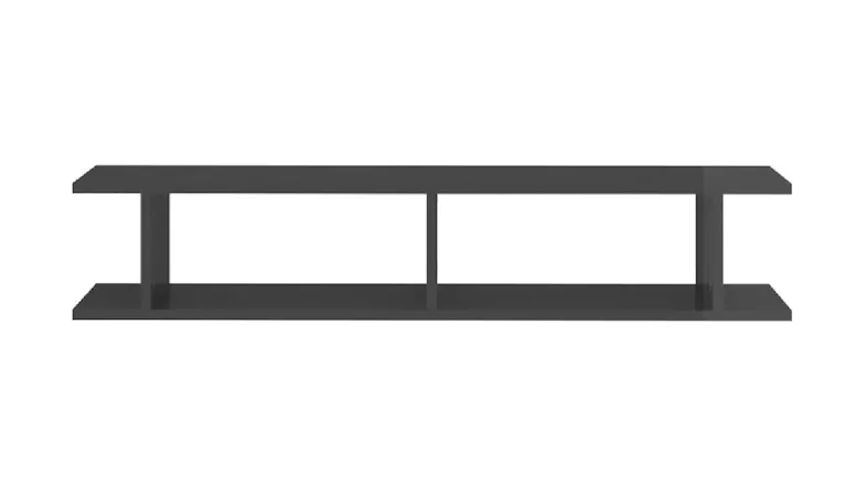 Flat, straight-on view of one Gloss Grey floating ladder shelf Flat, straight-on view of one Gloss Grey floating ladder shelf