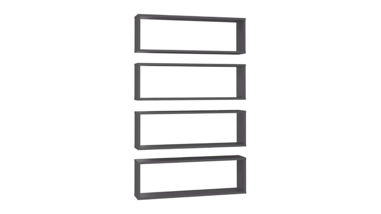 NNEVL Wall Shelves Floating Rectangle 4pcs. 80 x 15 x 26.5 - Grey NNEVL Wall Shelves Floating Rectangle 4pcs. 80 x 15 x 26.5 - Grey