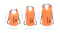 Size chart showing dimensions for 15L, 20L, and 30L orange NNEVL dry bags in cm and inches Size chart showing dimensions for 15L, 20L, and 30L orange NNEVL dry bags in cm and inches