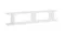 Angled perspective view of a White ladder-style floating wall shelf Angled perspective view of a White ladder-style floating wall shelf