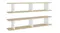 Two Sonoma Oak/White floating ladder-style wall shelves shown front-facing Two Sonoma Oak/White floating ladder-style wall shelves shown front-facing