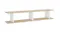 Angled perspective view of a Sonoma Oak/White ladder-style floating wall shelf Angled perspective view of a Sonoma Oak/White ladder-style floating wall shelf