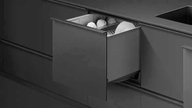 Fisher & Paykel 7 Place Setting Single-Drawer Built-Under Dishwasher - Black Glass (DD60ST4ZB9) Fisher & Paykel 7 Place Setting Single-Drawer Built-Under Dishwasher - Black Glass (DD60ST4ZB9)