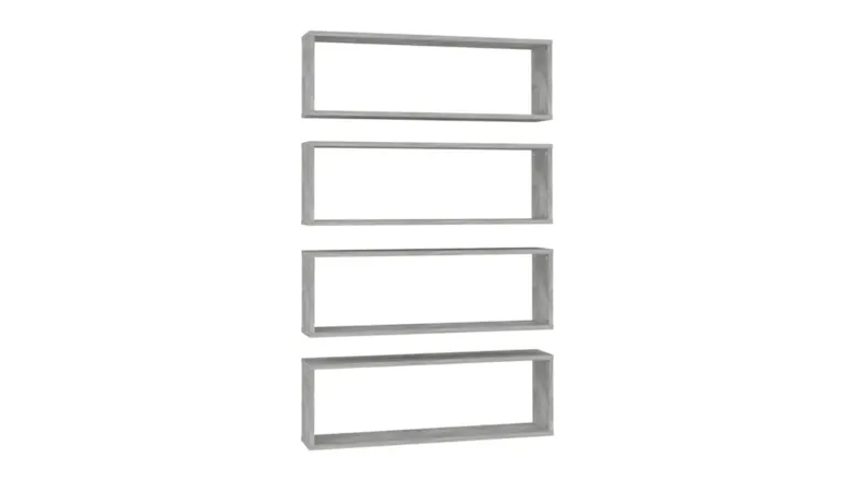 NNEVL Floating Rectangle Wall Shelves 4pcs. 80 x 15 x 26.5cm - Concrete Grey NNEVL Floating Rectangle Wall Shelves 4pcs. 80 x 15 x 26.5cm - Concrete Grey