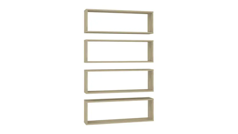 NNEVL Wall Shelves Floating Rectangle 4pcs. 80 x 15 x 26.5cm - Sonoma Oak NNEVL Wall Shelves Floating Rectangle 4pcs. 80 x 15 x 26.5cm - Sonoma Oak
