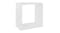 Single white floating cube wall shelf shown front‑on, displaying a square open interior Single white floating cube wall shelf shown front‑on, displaying a square open interior