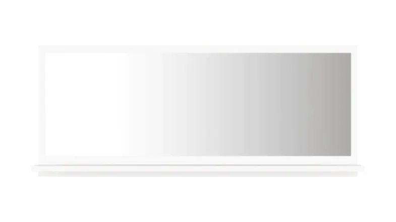 The Bathroom Mirror with Built-In Shelf in White The Bathroom Mirror with Built-In Shelf in White