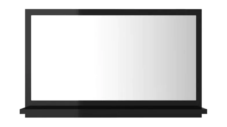 The Bathroom Mirror with Built-In Shelf in Gloss Black The Bathroom Mirror with Built-In Shelf in Gloss Black