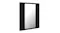 Angled view of a mirror cabinet with a black finish Angled view of a mirror cabinet with a black finish