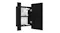 An open bathroom cabinet with a mirrored door An open bathroom cabinet with a mirrored door