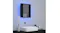 Wall-mounted cabinet displaying a cool blue LED backlight effect Wall-mounted cabinet displaying a cool blue LED backlight effect