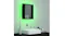 Bathroom interior view of the mirror cabinet with a neon green backlight Bathroom interior view of the mirror cabinet with a neon green backlight