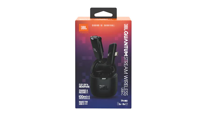 JBL Quantum Stream Wireless Microphone with USB-C Adapter - Black (JBLSTRMWLUSBCBLKAS) JBL Quantum Stream Wireless Microphone with USB-C Adapter - Black (JBLSTRMWLUSBCBLKAS)