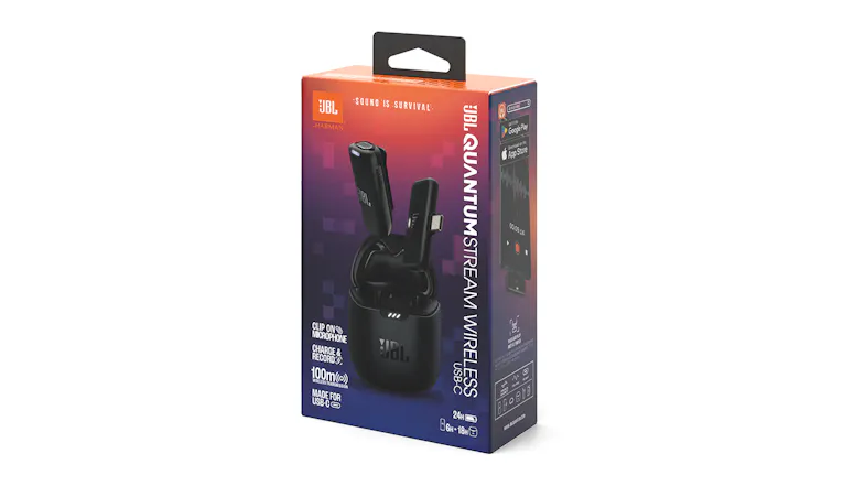 JBL Quantum Stream Wireless Microphone with USB-C Adapter - Black (JBLSTRMWLUSBCBLKAS) JBL Quantum Stream Wireless Microphone with USB-C Adapter - Black (JBLSTRMWLUSBCBLKAS)