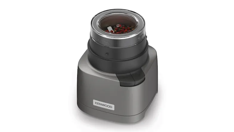 Top-down view of peppercorns inside the Kenwood Duo Prep grinder bowl Top-down view of peppercorns inside the Kenwood Duo Prep grinder bowl