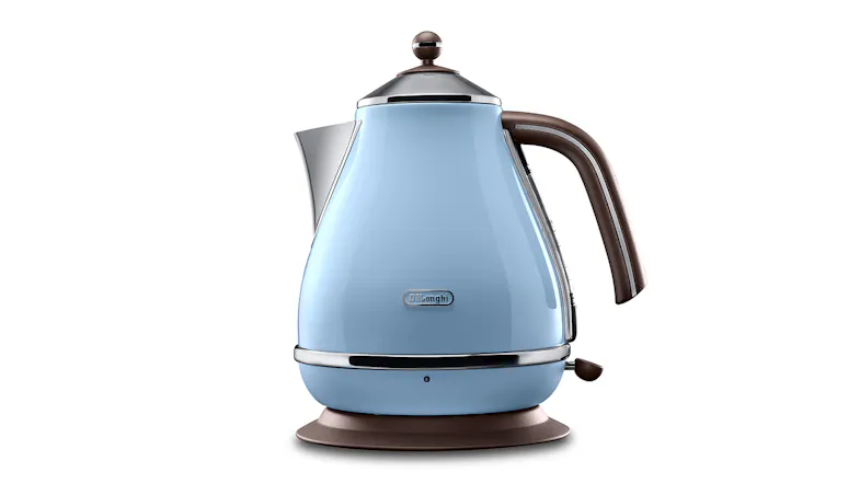 A front view of a De'Longhi Azure kettle A front view of a De'Longhi Azure kettle