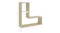 Dimensioned view of the L‑shaped floating shelf in Sonoma oak/white Dimensioned view of the L‑shaped floating shelf in Sonoma oak/white