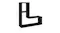 Dimensioned view of the L‑shaped floating shelf in black Dimensioned view of the L‑shaped floating shelf in black