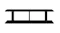Flat, straight-on view of one Gloss Black floating ladder shelf Flat, straight-on view of one Gloss Black floating ladder shelf
