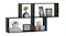Black NNEVL shelf styled with books, a clock, plants, and decorative picture frames Black NNEVL shelf styled with books, a clock, plants, and decorative picture frames