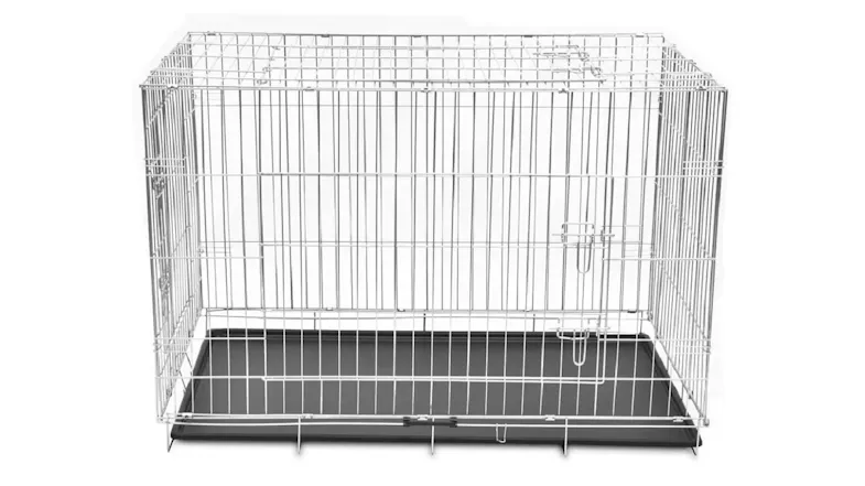 A front view of the Folding Pet Cage A front view of the Folding Pet Cage