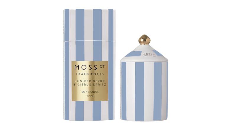 Moss St. 100g Ceramic Scented Soy Candle - Juniper Berry & Citrus Spritz Moss St. 100g Ceramic Scented Soy Candle - Juniper Berry & Citrus Spritz