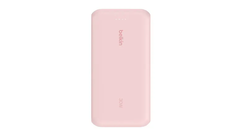 Belkin BoostCharge 20,000mAh 2-Port USB-C & USB-A Power Bank with Integrated USB-C Cable - Pink (BPB024fqPK) Belkin BoostCharge 20,000mAh 2-Port USB-C & USB-A Power Bank with Integrated USB-C Cable - Pink (BPB024fqPK)