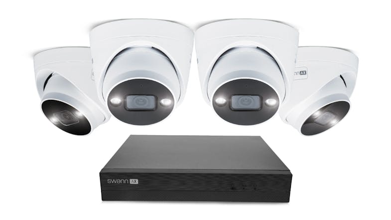 Swann AdvancedX NVR-8ADVANX 8 Channel 1TB NVR System with 4 4K Indoor/Outdoor Wired Security Spotlight Dome Camera Swann AdvancedX NVR-8ADVANX 8 Channel 1TB NVR System with 4 4K Indoor/Outdoor Wired Security Spotlight Dome Camera