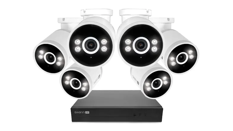 Swann AdvancedX NVR-8ADVANX 8 Channel 1TB NVR System with 6 4K Indoor/Outdoor Wired Security Spotlight Bullet Camera Swann AdvancedX NVR-8ADVANX 8 Channel 1TB NVR System with 6 4K Indoor/Outdoor Wired Security Spotlight Bullet Camera
