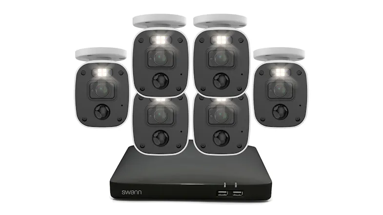 Swann DVR8-4685 8 Channel 256GB DVR System with 6 2K Indoor/Outdoor Wired Security Swannforce Bullet Camera Swann DVR8-4685 8 Channel 256GB DVR System with 6 2K Indoor/Outdoor Wired Security Swannforce Bullet Camera