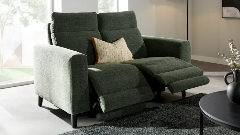 Ravenna 2 Seater Fabric Electric Recliner Sofa - Green Ravenna 2 Seater Fabric Electric Recliner Sofa - Green