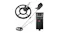 Composite image showing a full-length metal detector with a circular search coil and adjustable silver pole Composite image showing a full-length metal detector with a circular search coil and adjustable silver pole