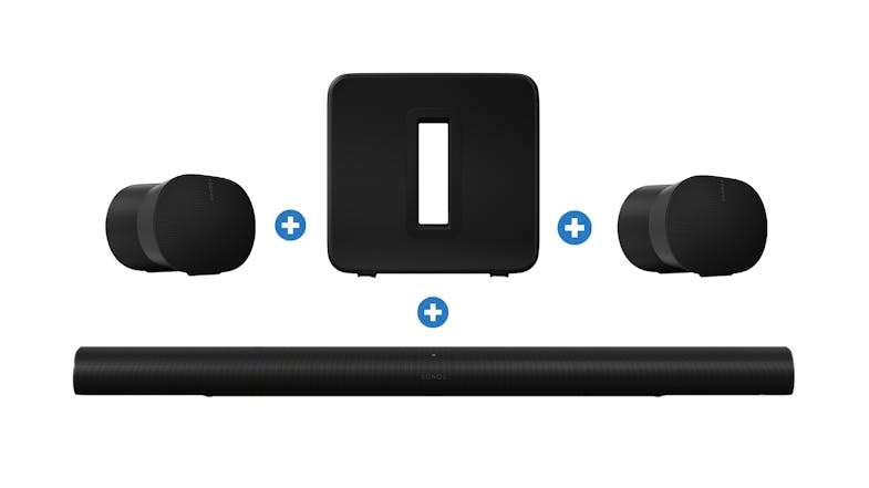 Sonos Soundbar, Subwoofer & Speaker Premium Entertainment Package - Black Sonos Soundbar, Subwoofer & Speaker Premium Entertainment Package - Black