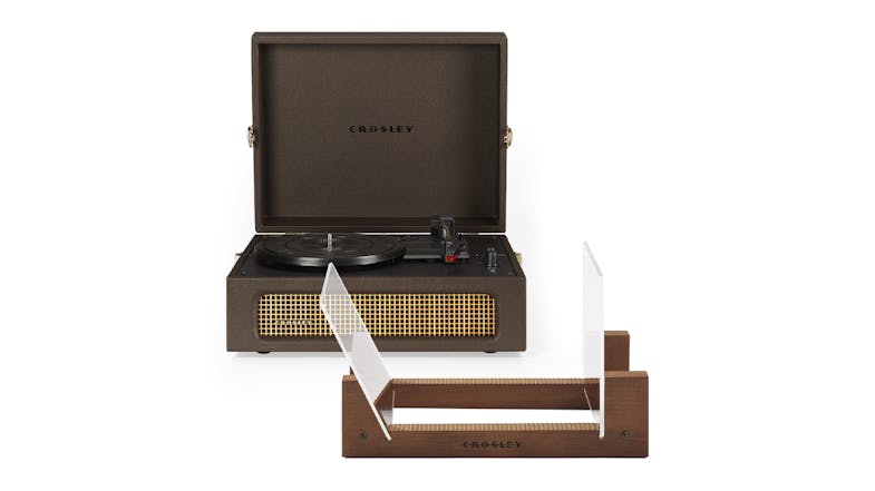 Crosley Voyager Bluetooth Turntable with Crosley Record Display Stand - Cocoa Crosley Voyager Bluetooth Turntable with Crosley Record Display Stand - Cocoa