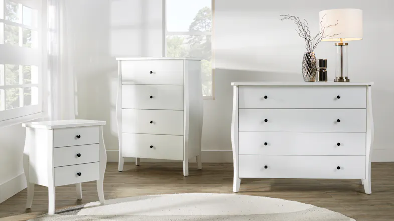 Saville White Mirrored Bedside Table Saville White Mirrored Bedside Table