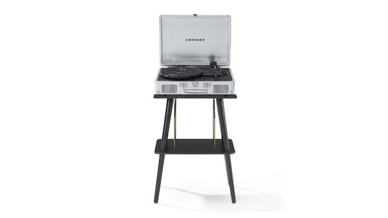 Crosley Cruiser Bluetooth Turntable with Crosley Entertainment Stand - Silver Crosley Cruiser Bluetooth Turntable with Crosley Entertainment Stand - Silver