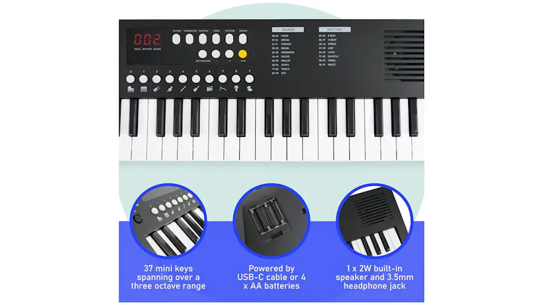 Axus Mini Electric Keyboard 37 Key - Black Axus Mini Electric Keyboard 37 Key - Black
