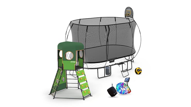 Springfree Large Trampoline 2.4 x 4m Oval with gobaplay Climbing Bundle Springfree Large Trampoline 2.4 x 4m Oval with gobaplay Climbing Bundle